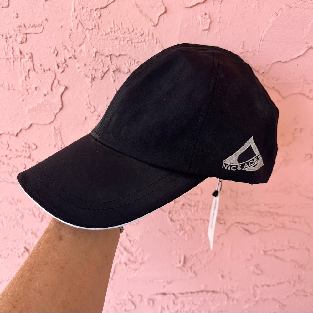 NEW Nice Aces Black Ponytail Hat Tennis Running Pickleball NWT - Picture 3 of 7
